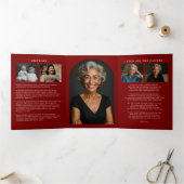 Elegante Orde van Dienst Overlijdensbericht 6-foto Drieluik Programma (Binnen)