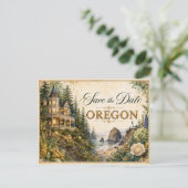 Elegante Oregon Save the Date Trouw Uitnodiging (Staand voorkant)