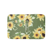 Elegante Organische Groene Bloemen Kunst voor Gesc Badmat (Voorkant)