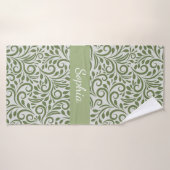 Elegante organische groene vorm kunst voor geschen badhanddoek (Badhanddoek)