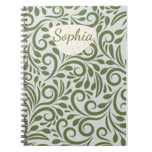 Elegante organische groene vorm kunst voor geschen notitieboek