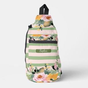 Elegante organische groene vorm kunst voor geschen sling bag