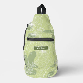 Elegante organische groene vorm kunst voor geschen sling bag