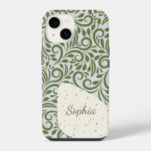 Elegante organische groene vormkunst voor cadeaus iPhone 14 hoesje