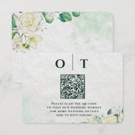 Elegante organische moderne trouwkaart bijpassende informatiekaartje