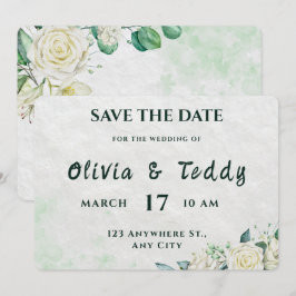 Elegante Organische Moderne Trouwkaart 'Save The D Save The Date