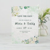 Elegante Organische Moderne Trouwkaart Save The Da Date (Staand voorkant)