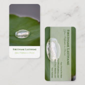 Elegante organische waterlelie heldere regendruppe visitekaartje (Voorkant / Achterkant)