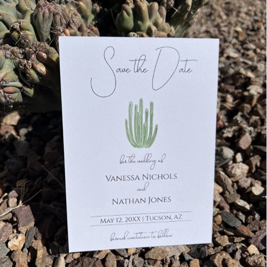 Elegante orgelpijpcactus sparen de datumuitnodigin save the date