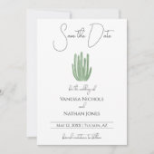 Elegante orgelpijpcactus sparen de datumuitnodigin save the date (Voorkant)
