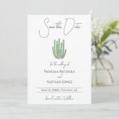 Elegante orgelpijpcactus sparen de datumuitnodigin save the date (Staand voorkant)