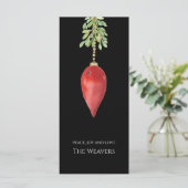 Elegante originele Waterverf rood groen kerst (Staand voorkant)