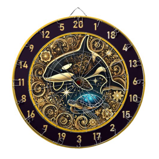 Elegante Orka Turtle Dartboard Decor Dartbord (Voorkant)