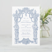 Elegante Ornament Border Lijst bruiloft uitnodigin Kaart (Staand voorkant)