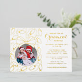 Elegante Ornament Exchange Vakantie Uitnodiging (Staand Voorkant)