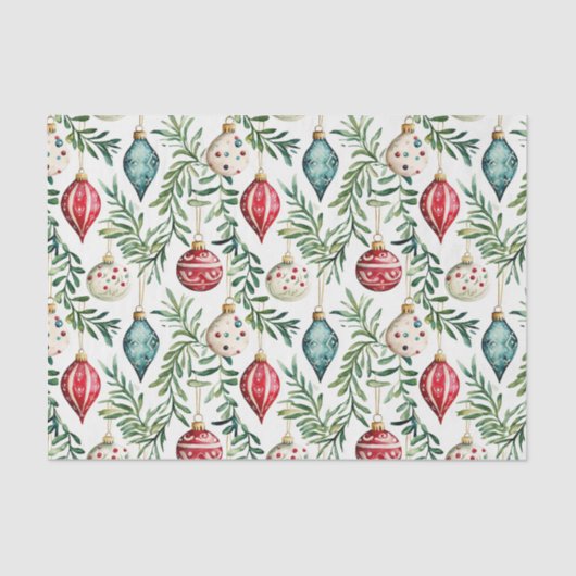 Elegante Ornamenten kerst Tissuepapier (Voorkant)