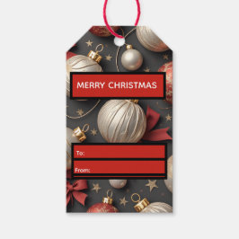 Elegante  Ornamenten Kerstcadeau Label | Set Cadeaulabel