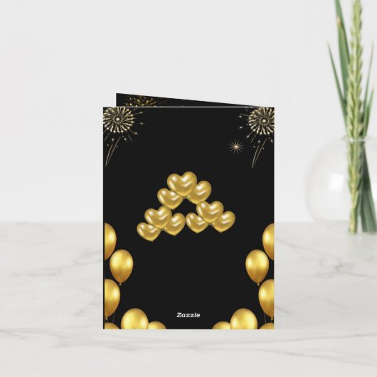 Elegante Oud en Nieuw uitnodigingskaart Feestdagen Kaart (Achterkant)