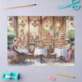 Elegante Oud Franse Bakkerij Cafe Tissue Papier (Craft)