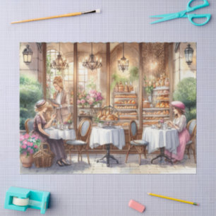 Elegante Oud Franse Bakkerij Cafe Tissue Papier