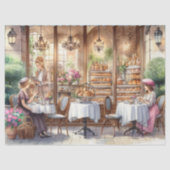 Elegante Oud Franse Bakkerij Cafe Tissue Papier (Voorkant)