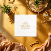 Elegante Oud Geld Esthetische Trouwkist Monogram Folie Servetten