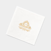 Elegante Oud Geld Esthetische Trouwkist Monogram Folie Servetten (Links)