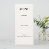 Elegante 'Oud Geld' Trouwmenukaart Menu (Staand voorkant)