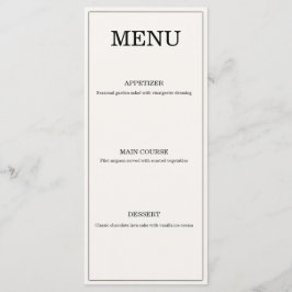 Elegante 'Oud Geld' Trouwmenukaart Menu