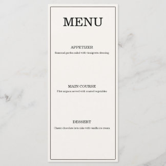 Elegante 'Oud Geld' Trouwmenukaart Menu