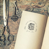 Elegante Oude Bibliotheekboeken Chique Aangepaste  Rubberstempel