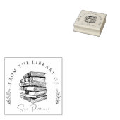 Elegante Oude Bibliotheekboeken Chique Aangepaste  Rubberstempel (Gestempeld)