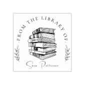 Elegante Oude Bibliotheekboeken Chique Aangepaste  Rubberstempel (Afrduk)