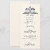 Elegante oude Chateau Manor bruiloft Menu (Voorkant / Achterkant)
