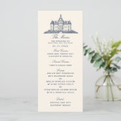 Elegante oude Chateau Manor bruiloft Menu (Staand voorkant)