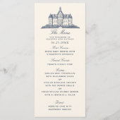 Elegante oude Chateau Manor bruiloft Menu (Voorkant)