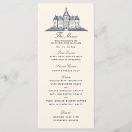 Elegante oude Chateau Manor bruiloft Menu