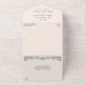 Elegante Oude Chateau Manor Trouwfoto QR-code All In One Uitnodiging (Buitenkant)