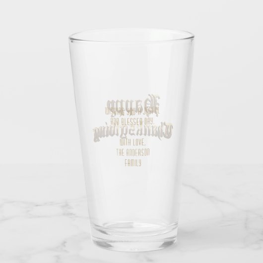 Elegante oude Engelse belettering Happy Thanksgivi Glas (Achterkant)