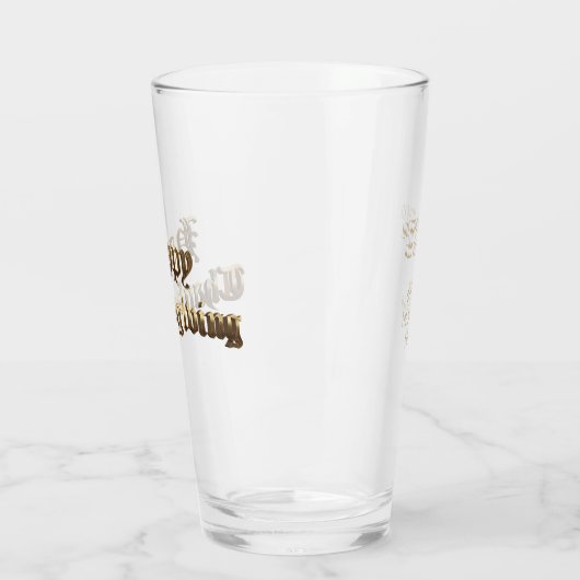 Elegante oude Engelse belettering Happy Thanksgivi Glas (Links)