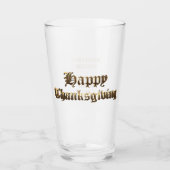 Elegante oude Engelse belettering Happy Thanksgivi Glas (Voorkant)