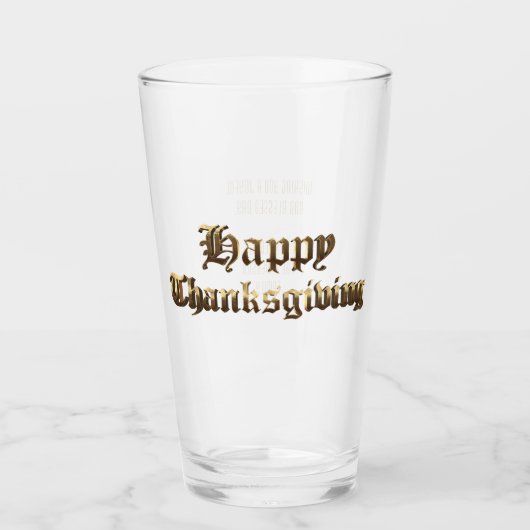 Elegante oude Engelse belettering Happy Thanksgivi Glas (Voorkant)
