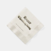 Elegante oude Engelse belettering Happy Thanksgivi Servet (Hoek)