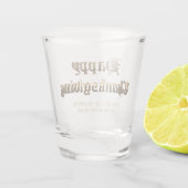 Elegante oude Engelse belettering Happy Thanksgivi Shot Glas (Achterkant)
