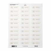 Elegante oude geld ivoor retouradres bruiloft etiket (Full Sheet)