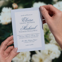 Elegante Oude Geld Script Blauwe Streep Bruiloft