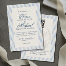 Elegante Oude Geld Script Blauwe Streep Bruiloft