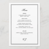 Elegante Oude Geld Zwarte en Witte Huwelijk Menu (Voorkant)