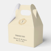 Elegante oude geldkist - Ivoor en gouden bruiloft Bedankdoosjes (Voorkant Zijde)