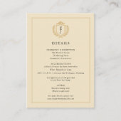 Elegante oude geldkist - Ivoor en gouden bruiloft Informatiekaartje (Voorkant)